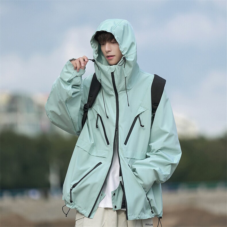 冬新防风防水拉链魔术贴滑雪服男大码加绒加厚夹克外套M19-P180,男装棉衣,电商A001-1