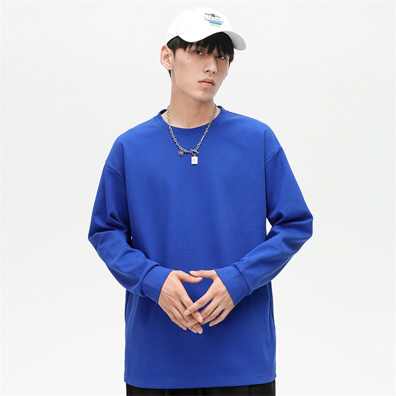 秋季基础纯色潮流韩版宽松圆领休闲情侣卫衣EY-3658-P45,男装卫衣,电商B306