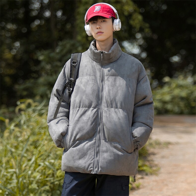 冬季新品男士极简风纯色立领男休闲百搭面包服A068-BSM19-TP75,女包手腕包,电商A068