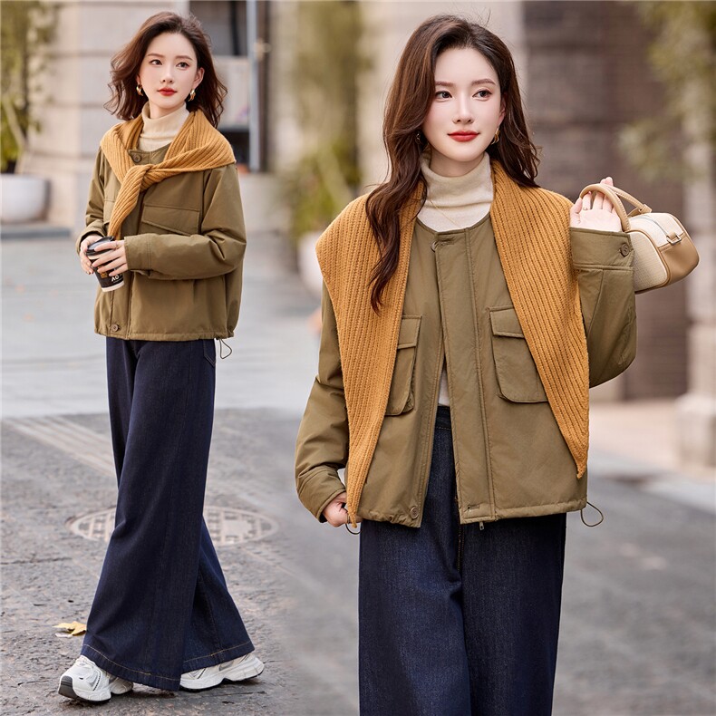 短款棉服女2025秋冬季新款小个子独特超好看洋气轻薄保暖夹棉外套，女装棉衣/棉服，艾仟回(原伊仟回)