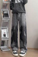 B221美式ins高街直筒个性扎染牛仔裤LK25457-特P45控78，男装牛仔裤，电商B221