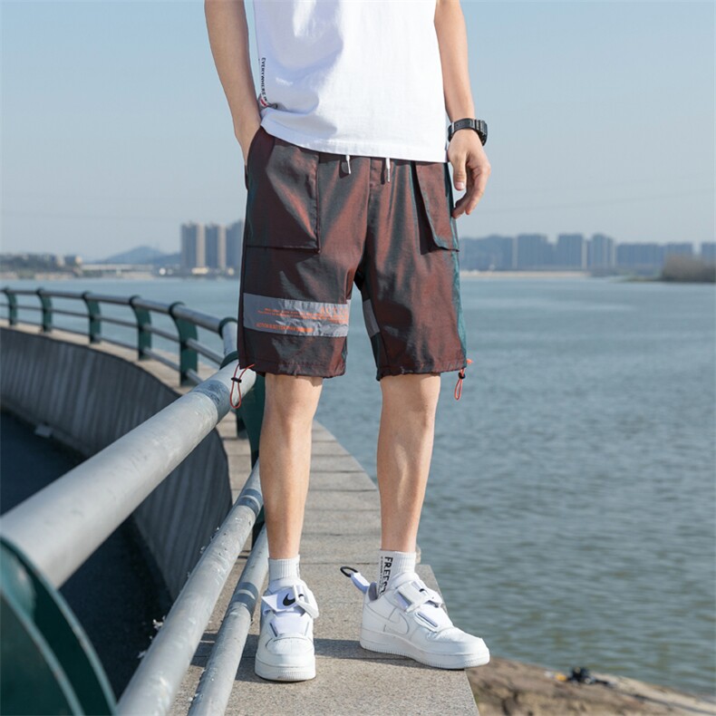 夏季韩版潮流亮面宽松工装短裤五分裤情侣短裤男A305-KX2060-P25图片