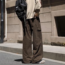 2025秋冬新款休闲男裤宽松直筒百搭水洗简约裤子潮9281-P50，男装休闲裤，星座1006-1
