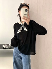 2025年秋季新款圆领长袖针织女士上衣时尚休闲通勤百搭，女装羊毛衫，琳尚羊绒