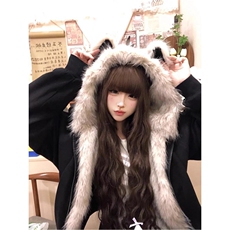 现货重磅硬挺boxy羽绒棉衣座山雕猫耳大毛毛领麂皮棉服冬外套，男装棉衣，电商A486