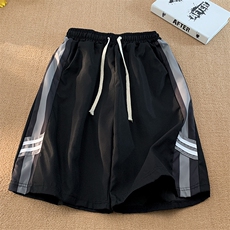 运动短裤男韩版潮流条纹拼色帅气2023夏季薄款ins五分裤K4190-P28，男装休闲裤，星座412-3