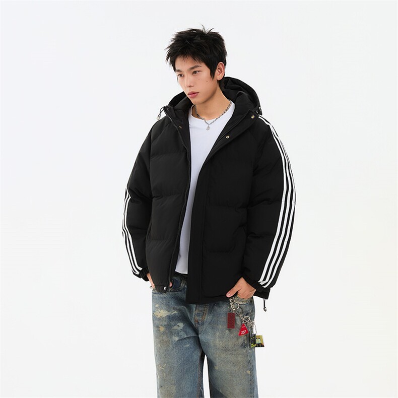冬季潮流条纹五防立领加绒加厚棉衣情侣撞色棉服外套MY8899-p78,男装棉衣,星座610B-1