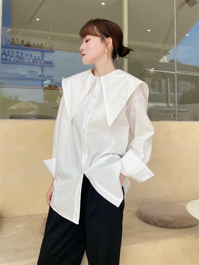 大翻领宽松衬衫，女装衬衫，Balance Studio