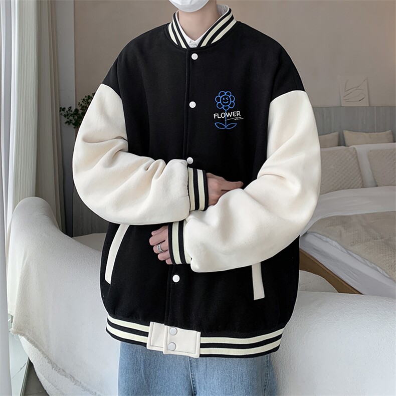 摇粒绒棒球服男大码开衫卫衣男夹克BF86274-P65,男装夹克,电商A040