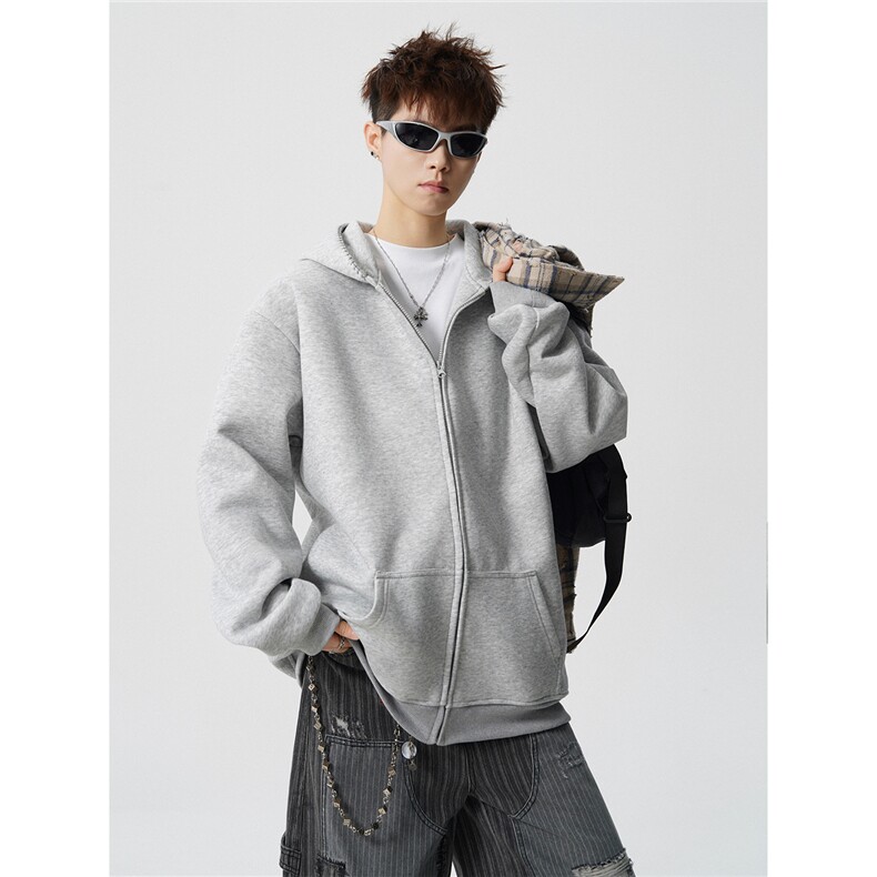 3XL-S基础百搭拉链开衫卫衣男休闲外套小心机WY45-P58400g,女装短外套,电商D206-1