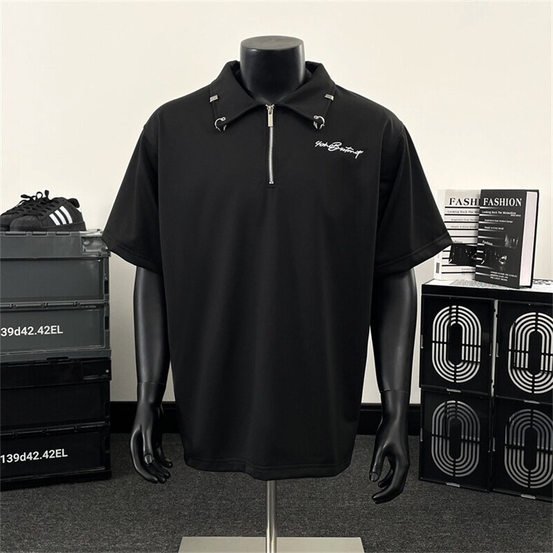 半拉链卫衣男生春秋季美式重磅内搭打底高街户外潮牌宽松休闲上衣，男装Polo衫，星座1008