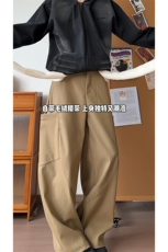 文艺潮流情侣舒适长裤工装大口袋个性设计感韩版长裤K883P60控98，男装工装外套，电商A102B
