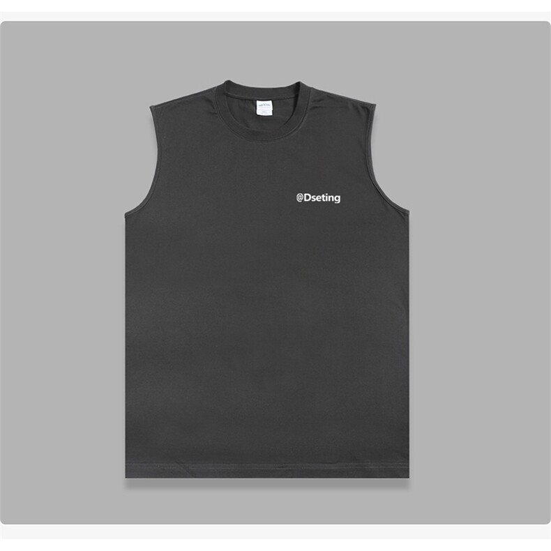 抖音得物供货现货重磅纯棉美式休闲印花宽松无袖背心潮牌t恤ABX02，男装背心/马甲，电商A443