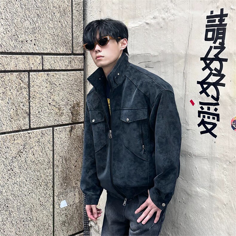 抖音得物痞帅外套男ins高街潮牌港系原宿风韩版潮宽松夹克AY1035,男装夹克,电商A443