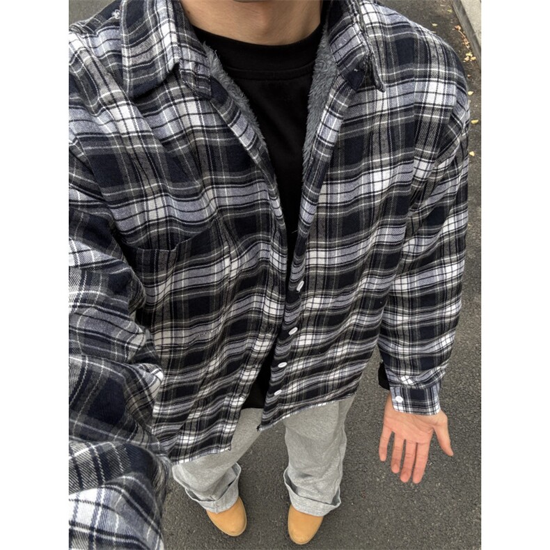 加绒加厚百搭各自衬衫ZC079-P55,男装衬衫,星座313A(原308A-2)