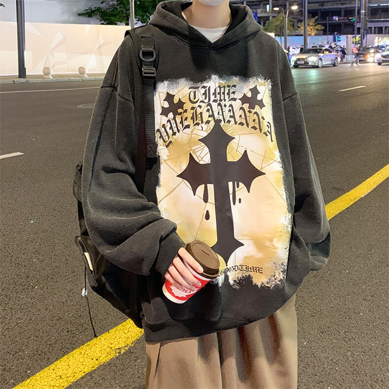 抖音供货、重磅加绒450克水洗高街欧美美式卫衣D223A-SX2210-P70,男装卫衣,电商019-1