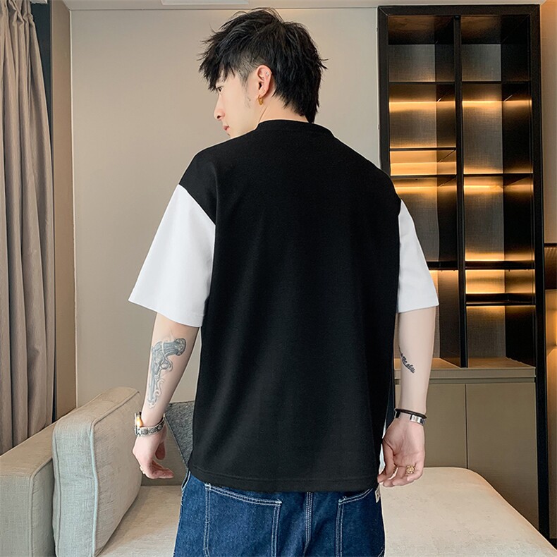 冰氧仿棉短袖店主风夏季休闲百搭字母印花男上衣TC3151-P24控48,男装T恤,星座717