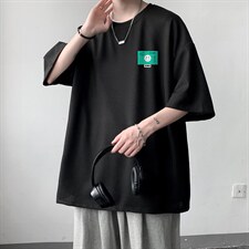 HT73264-P22华夫格t恤男短袖男大码五分袖大皂风，男装T恤，电商A040