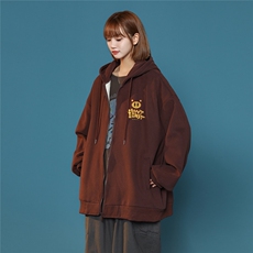 中性风23新款秋季时尚百搭宽松字母印花潮流开衫外套H252P65控88，女装短外套，A247A
