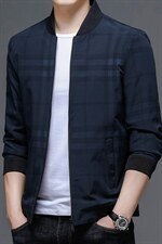 爸爸装棒球领夹克男春秋季2023新款中年男士商务休闲纯色上衣外套，男装夹克，电商B212（原钱塘6029）