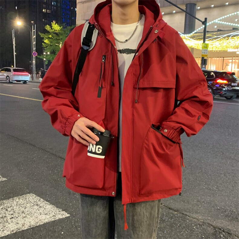 2025春款美式连帽服夹克男港风复古工装外套JK0136-P85,男装夹克,星座308B-2