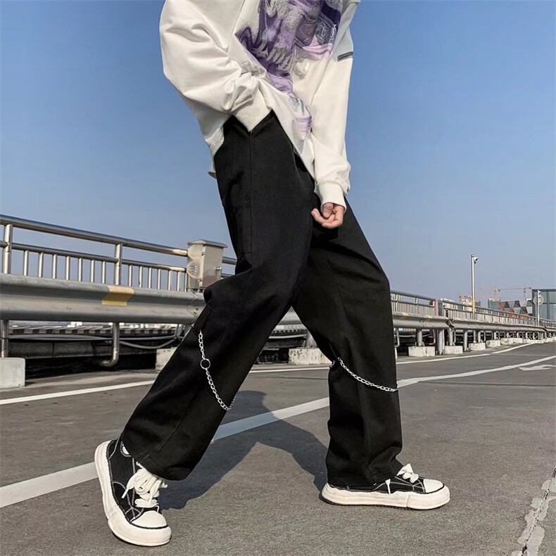 男春季潮流时尚休闲长裤链条工装裤纯棉斜纹D58P35,男装休闲裤,星座1116-2