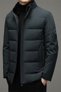 中年爸爸冬装加厚脱卸水貂毛领羽绒服男外套上衣YYYR039806-P325图片