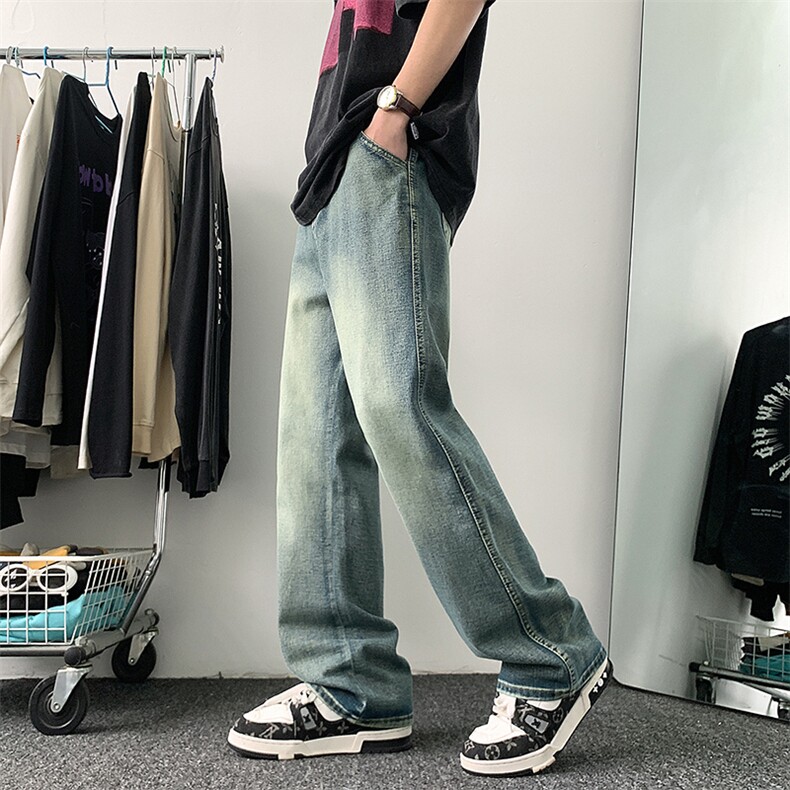 美式高街微喇牛仔裤港风水洗牛仔裤喇叭裤XZ302B-1-K631P50,男装牛仔裤,星座302B-1