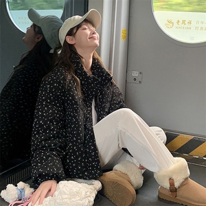 2025年冬季新款碎花棉服女短款小个子立领奶呼呼加厚甜美面包服图片