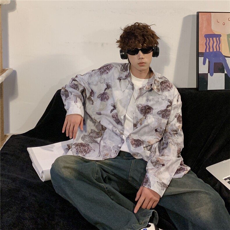 衬衫男长袖宽松ins潮牌小众痞帅D328-C2402-P55,男装衬衫,电商D328