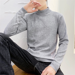 男跑量新款半高领针织衫毛衣时尚帅气1018-M001-P19-4XL-5XL-P22图片