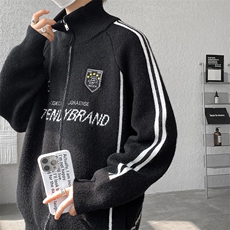 8XL-M超大码毛衣棒球服外套男针织衫开衫赛车夹克男MY1220-P118，男装夹克，电商D206-1