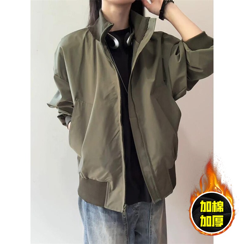 棉衣5W件现货冬季美拉德立领飞行夹克廓形高街棒球服加棉加厚外套，男装夹克，电商A486