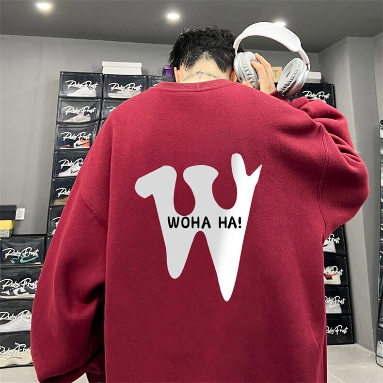 ！圆领卫衣港风长袖T恤男外套男WY126-P28,男装卫衣,电商B367