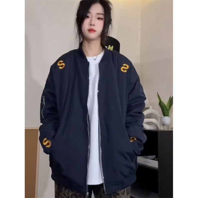 J9888-P58美式潮牌刺绣宽松百搭情侣棒球服夹克外套,男装夹克,星座617A-2