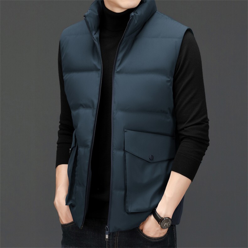 羽绒服马甲男2023新款爸爸秋冬装男士鸭绒服中年男士冬季外套背心,男装背心/马甲,电商B212（原钱塘6029）
