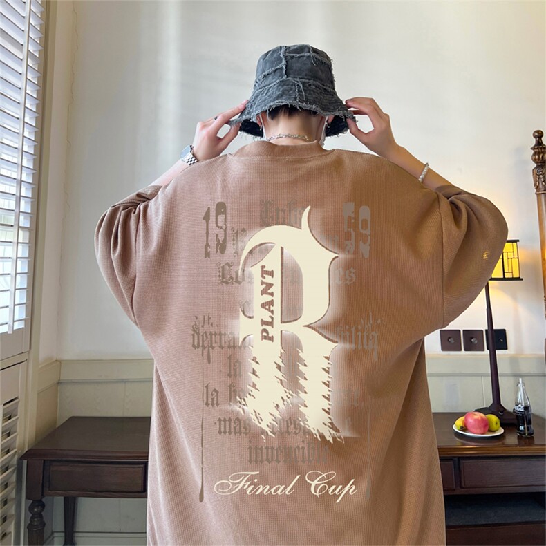 220g重磅华夫格港风短袖t恤男HT3137-P25控38,男装T恤,电商B370