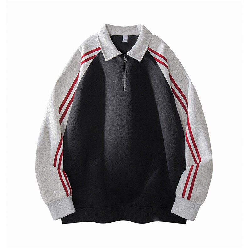 新品撞色卫衣2025秋季时尚百搭款男宽松衬衫领打底衫潮HH9115,男装T恤,星座1206（原A206）