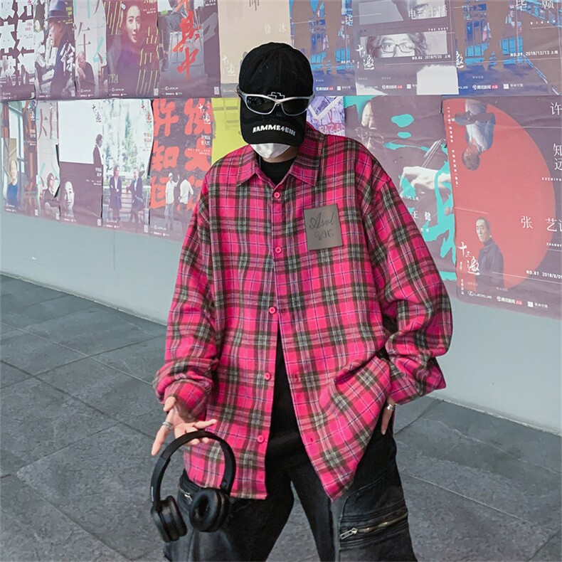 衬衫男韩版潮流格子痞子帅气高街2026春夏季新款ins外套CY137-P35，男装衬衫，星座412