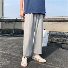 春夏新款垂感冰丝大码抽绳休闲裤款号2023-特批20，男装休闲裤，星座718-1