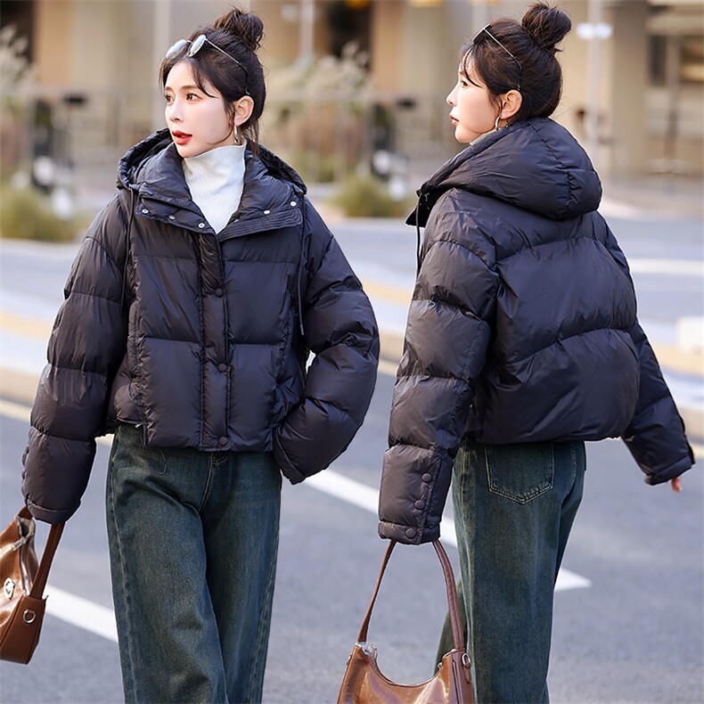 短款羽绒服女冬季2023新款时尚洋气小个子面包服白鸭绒外套现货!,女装羽绒服,一安秀