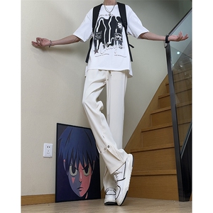 美式高街 hiphop冰丝铆钉微喇休闲裤货号K2425P55图片
