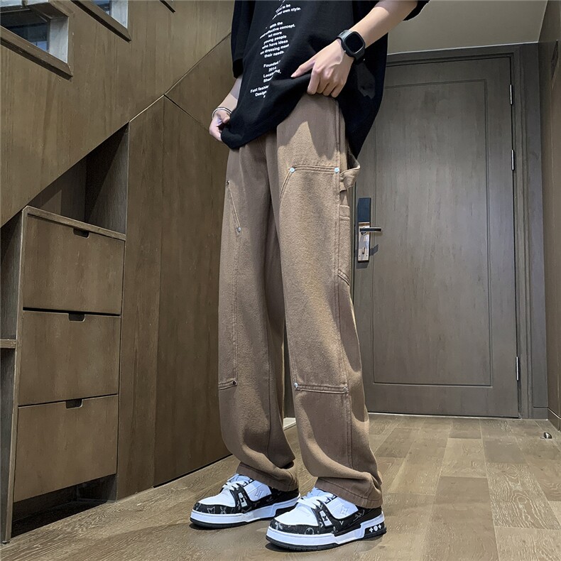 深度库存秋冬加厚伐木裤牛仔裤直筒机能拖地牛仔裤男N25-P48,男装牛仔裤,电商A099