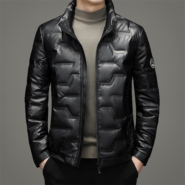 2023冬季纯色立领常规羽绒服男士厚款保暖休闲外套SNDAF3335-P250,男装羽绒服,电商B212（原钱塘6029）