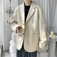N6169/P95加棉P105冬季新开叉呢料毛呢西服男宽松外套上衣呢大衣，男装毛呢大衣，电商A141