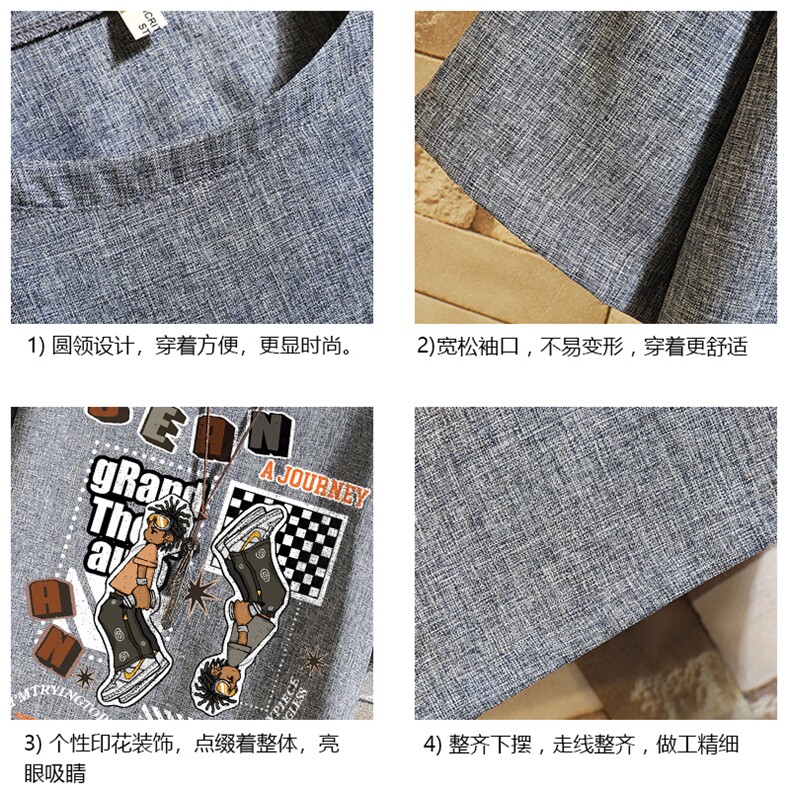 风复古亚麻短袖男棉麻t恤男半袖砖墙挂拍ZT71282-P35,男装T恤,电商A040A