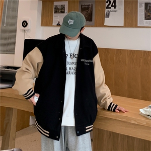棒球服秋冬季新款宽松百搭设计感撞色小众情侣夹克外套W1909-P59图片