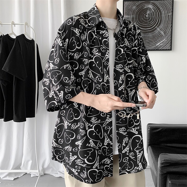 青少年短袖t恤潮2024新夏季ins港风宽松潮流衣服A161-2-CT508-P45,男装T恤,电商A161-2