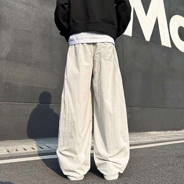 秋冬美式vibe宽松阔腿工装休闲裤伞兵裤长裤松紧2025新款男女,男装工装外套,星座506A
