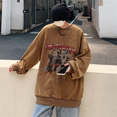 22新款秋复古美式水洗做旧宽松连帽男女中性卫衣301B-JB7890-P58，男装卫衣，星座301B